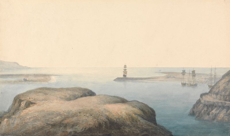 Marine scene depicting Barmouth Bay by Moses Griffith, unknown medium
