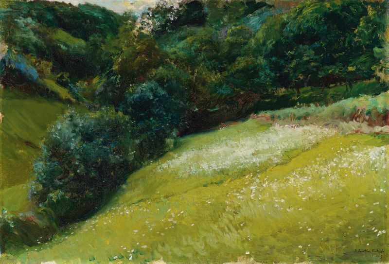 Field in Asturias, oil on canvas by Joaquín Sorolla