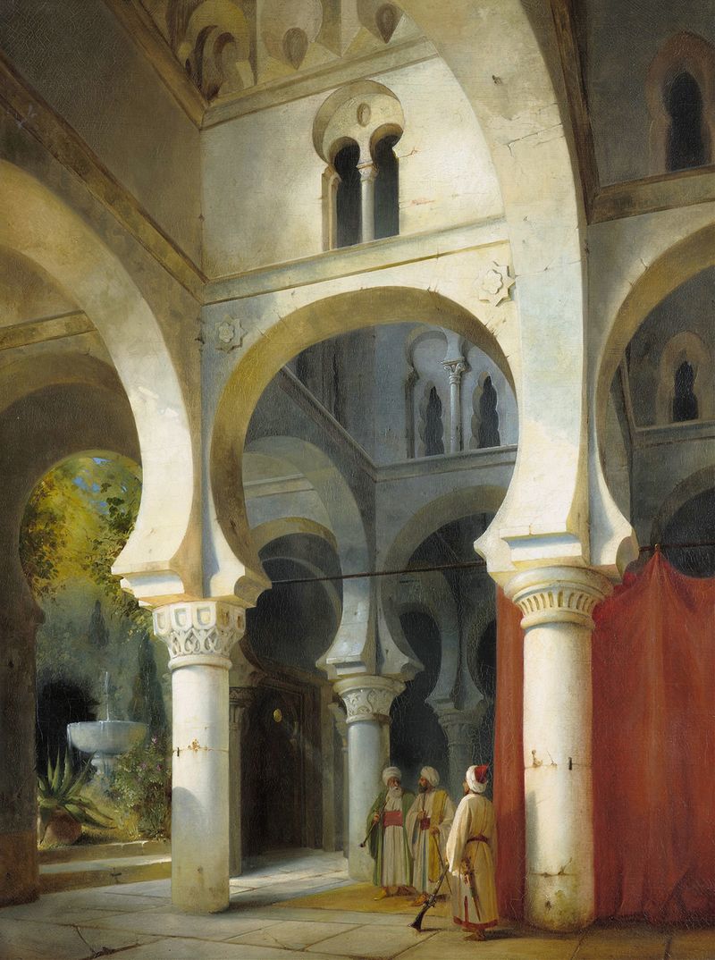 Arquitetura de San Cristo de la Luz, pintura a óleo de Friedrich Gärtner