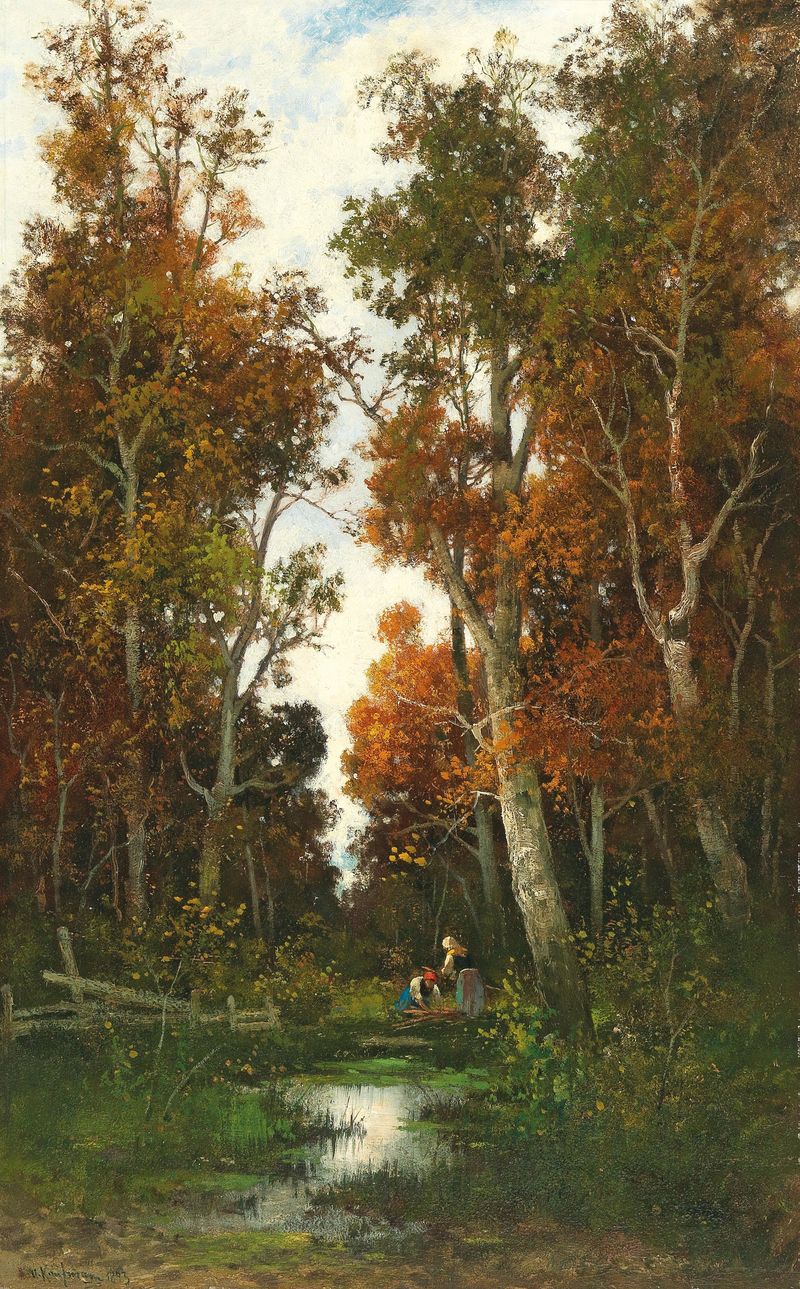 Paisagem de Flensburg por Adolf Kaufmann, óleo sobre tela