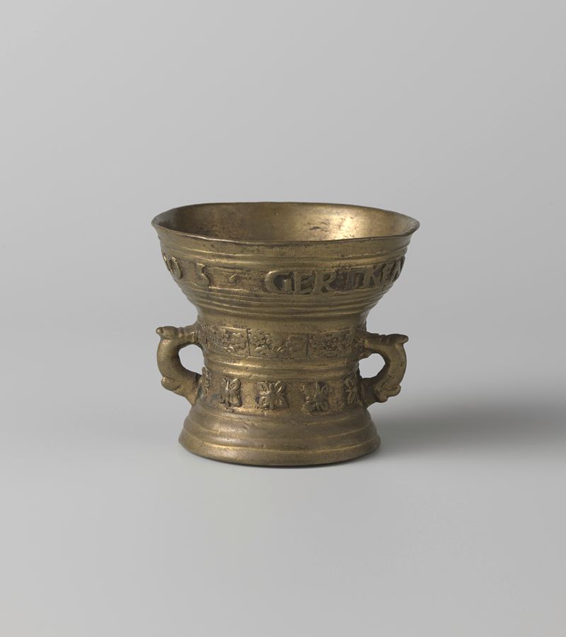 Natureza morta com um vaso inscrito de Hendrick Wegewart, 1605