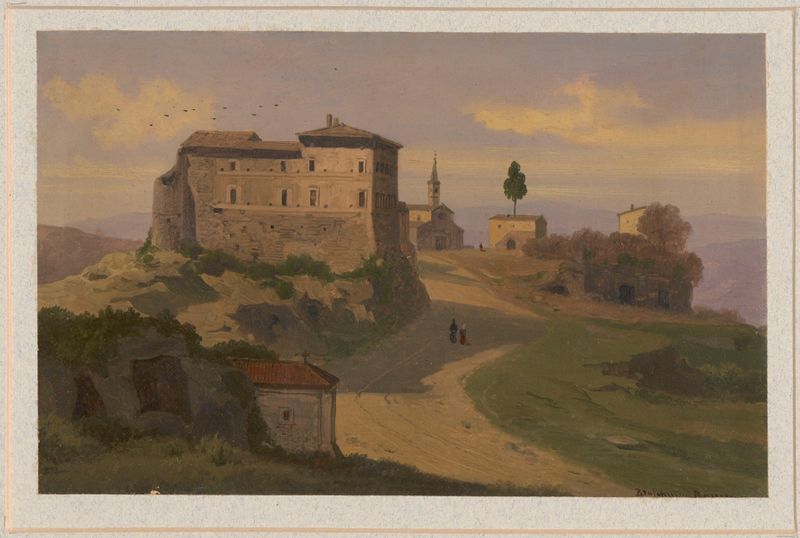 Pintura a óleo de Il Castello Farnese em Isola Farnese por Arthur Blaschnik