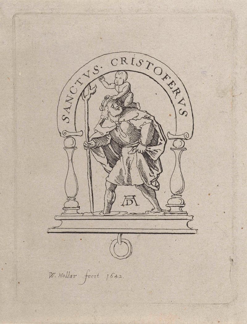 Grabado de Wenceslaus Hollar que representa a una mujer serena con prendas fluidas