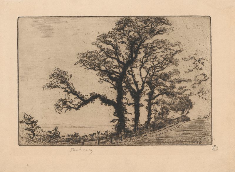 Honfleur – La Côte de Grace, State I de Józef Pankiewicz, paisaje impresionista