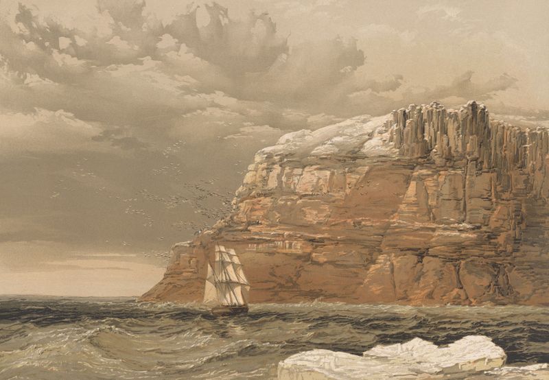 Landscape with rocky outcrops and azure sea by Samuel Gurney Cresswell, oil painting