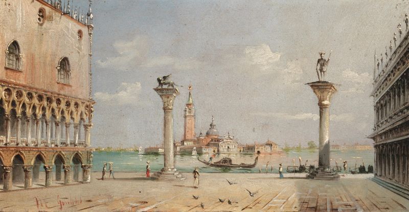 Venezia, Piazzetta San Marco e Isola San Giorgio by Marco Grubas, oil painting