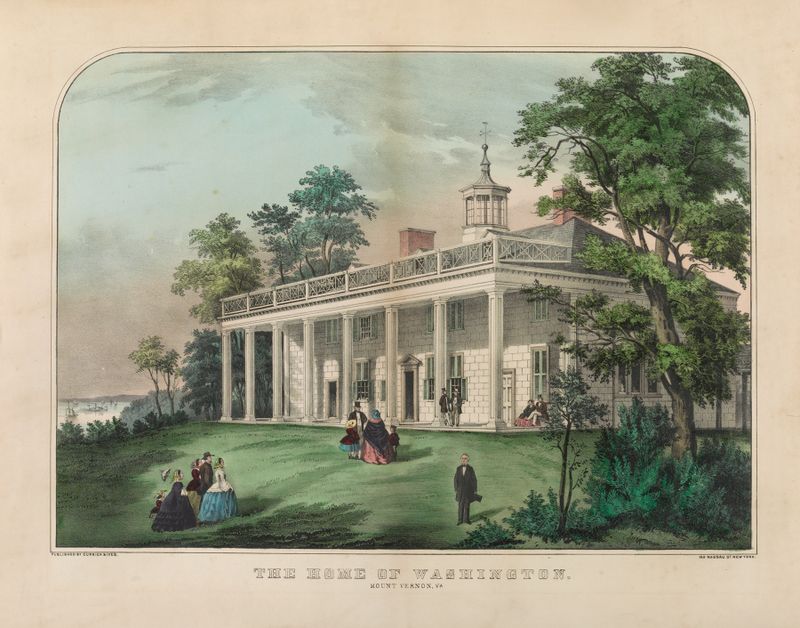 The home of Washington, Mount Vernon, Va. by Currier & Ives, unknown medium