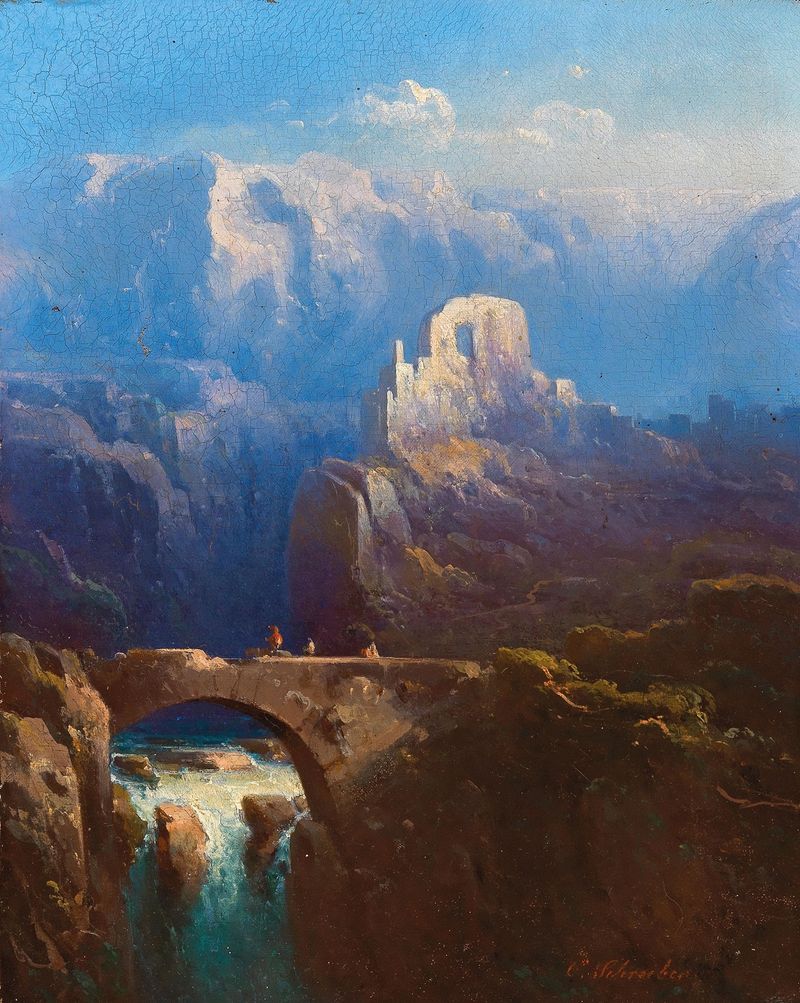 Stone Bridge in the Mountains de C. Schreiber, medio desconocido