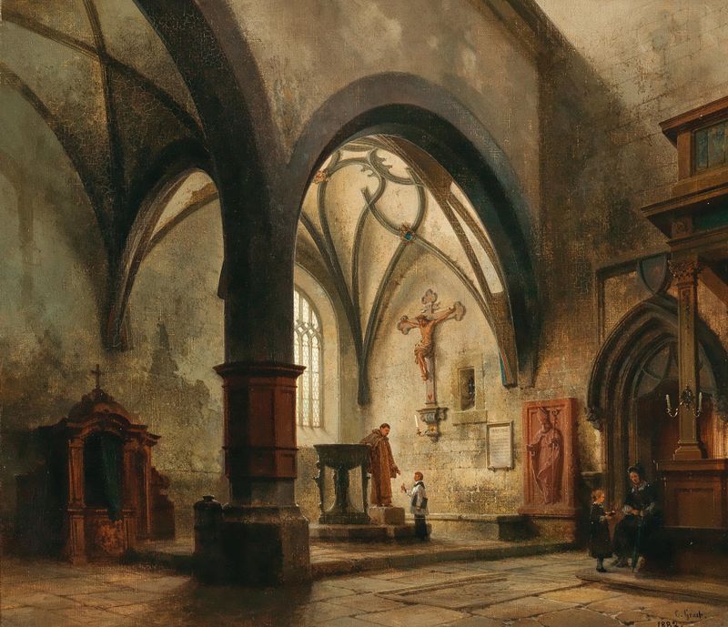 Arquitetura gótica de Schaffhausen Johanniskirche por Carl Georg Anton Graeb