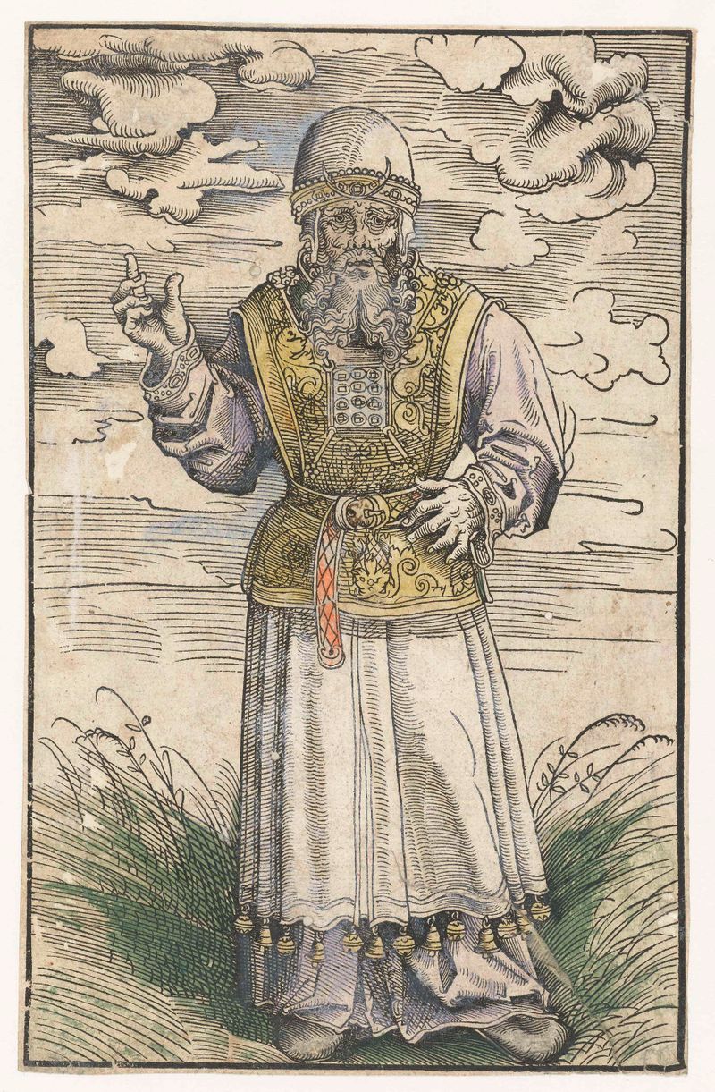 Suma sacerdote en túnica litúrgica, óleo sobre panel de Lucas Cranach
