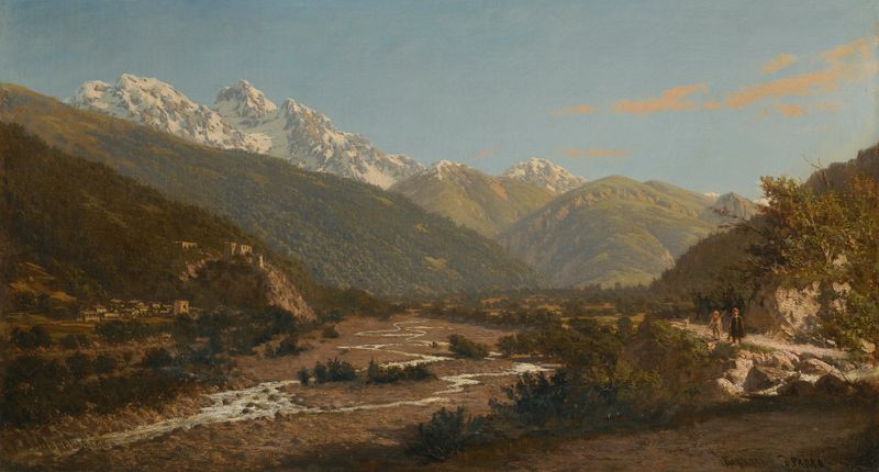 Landscape of Mount Karaugom, oil on canvas by Petr Petrovich Vereshchagin