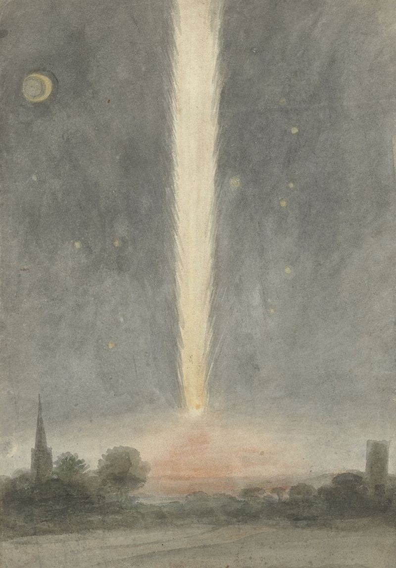 Paisagem retratando o céu do crepúsculo por Rochus van Veen, pintura a óleo