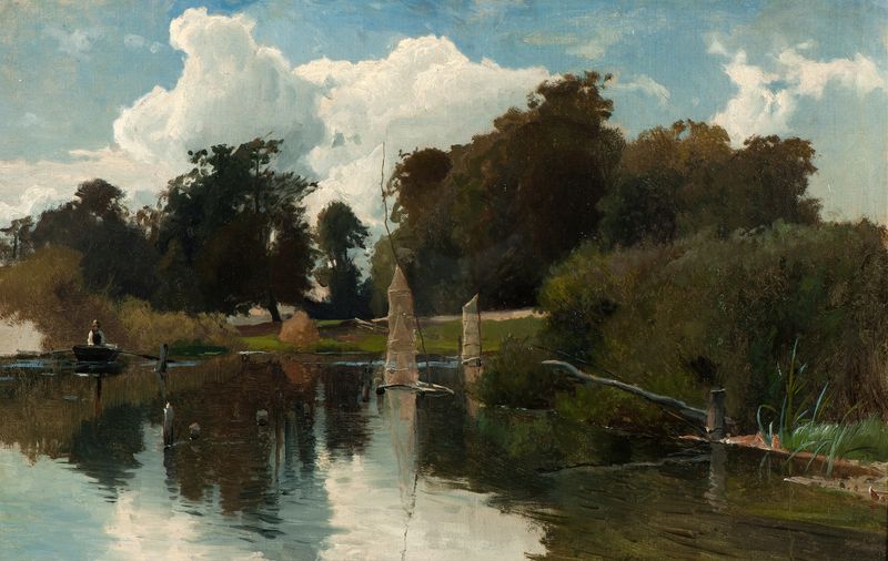 Landscape of The Shore of Ringsjön I by Gustaf Rydberg, oil painting