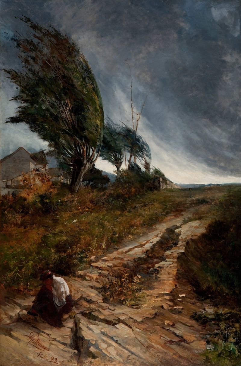 Paisaje con agua y nubes, óleo sobre lienzo de Antonio Parreiras