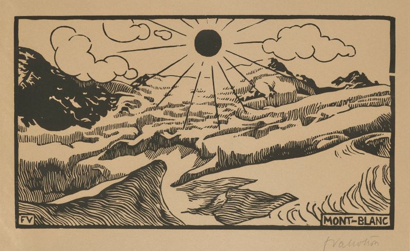 Paisaje de Mont-Blanc de Félix Vallotton, pintura al óleo