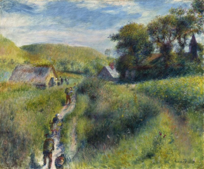 The Mussel Harvest by Pierre-Auguste Renoir, oil on canvas depicting fishermen harvesting mussels.