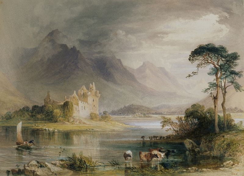 Kilchurn Castle, óleo sobre lienzo de William Andrews Nesfield