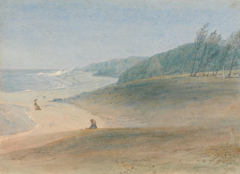 Mauritius de William John Chamberlayne, óleo de una niña observando a su madre cerca del mar