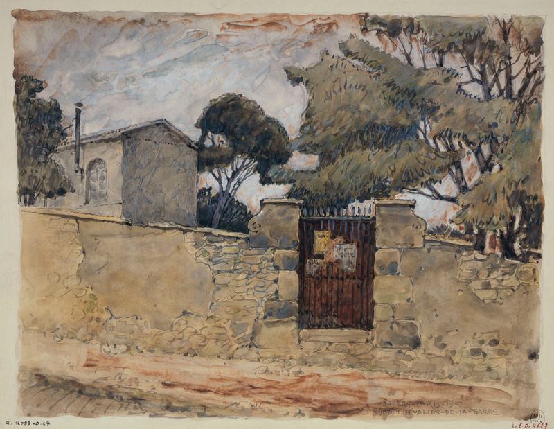 Rue du Chevalier de La Barre, óleo sobre lienzo de Ferdinand Boberg, que representa una tranquila calle adoquinada.