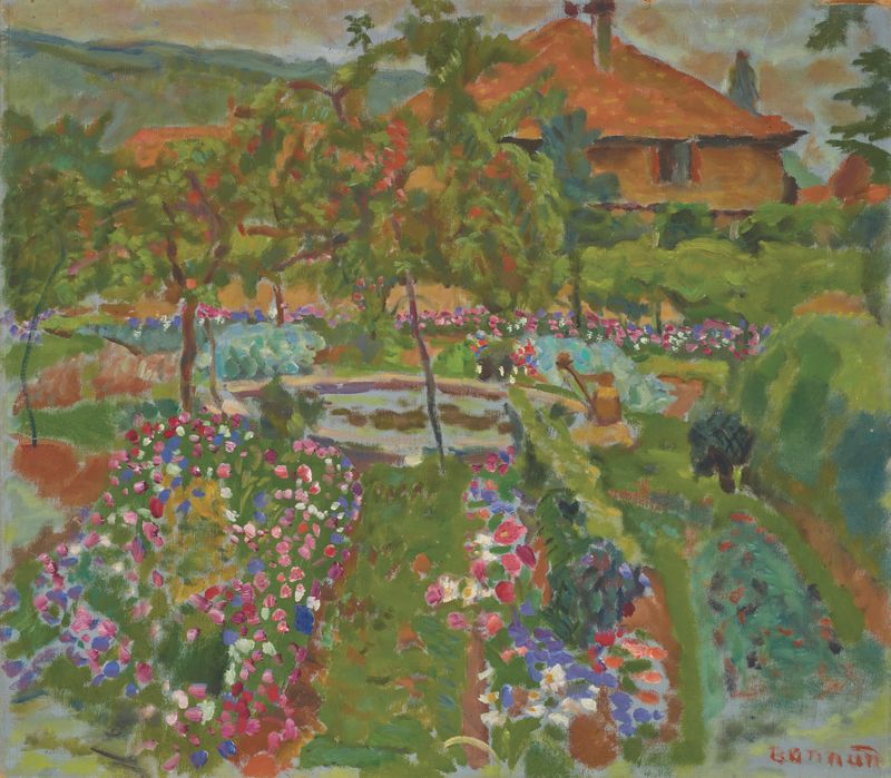 Escena botánica con flores, pintura al óleo de Pierre Bonnard
