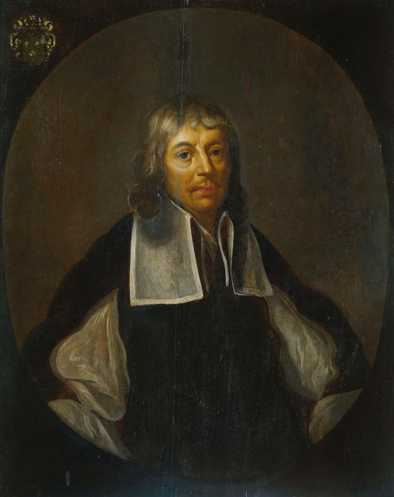Portrait of Joan Maetsuyker, oil on panel by Jacob Coeman