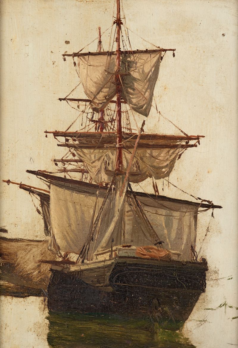 Sketch of a sailing ship no. 1 de Petrus van der Velden, medio desconocido
