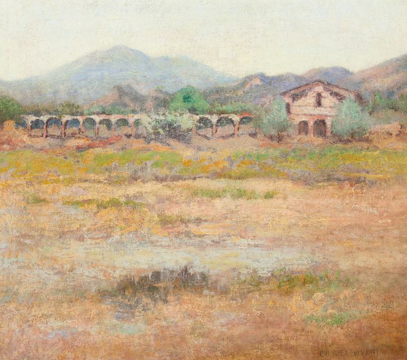 Misión San Antonio de Padua, óleo sobre lienzo de Calthea Campbell Vivian