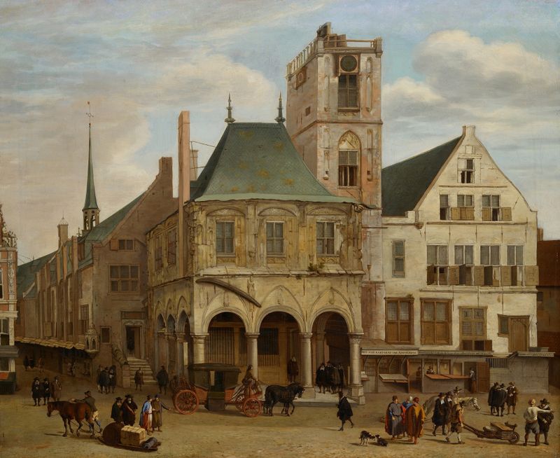 The Old Town Hall by Jacob van der Ulft, oil painting depicting historical architecture