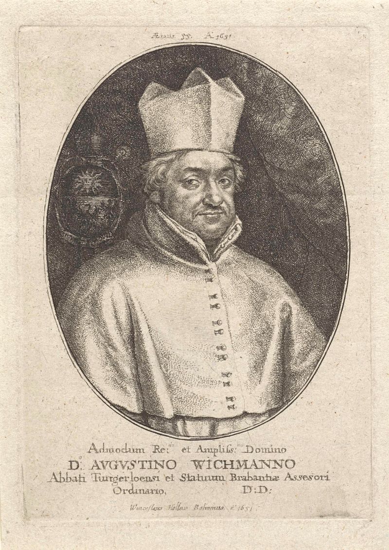 Retrato de Augustinus Wichmans, gravura de Wenceslaus Hollar