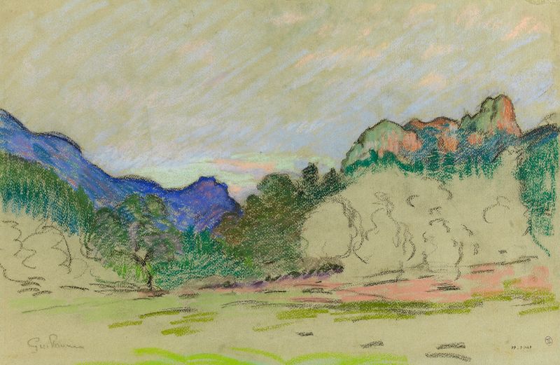 Paisaje de Agay, le mont Vinaigre de Armand Guillaumin, pintura al óleo