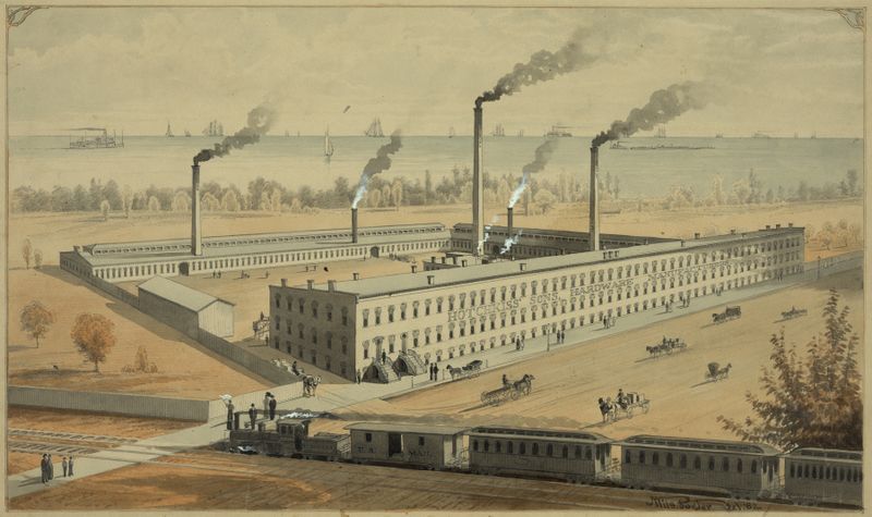 Factory of Hotchkiss’ Sons, óleo sobre lienzo de William Arnold Porter