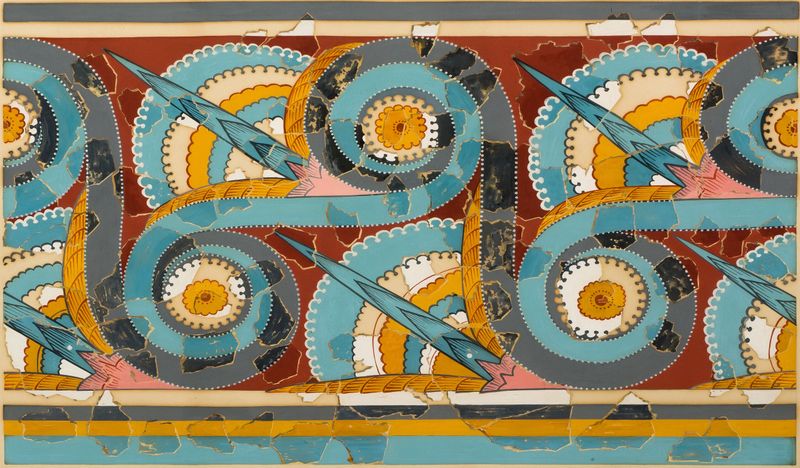 Ornamental frieze in watercolor by an unidentified artist