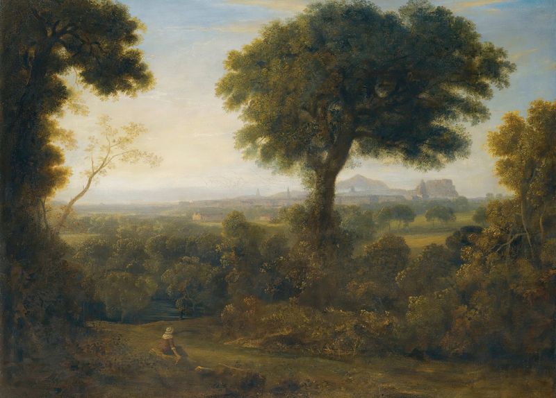 Landscape view of Edinburgh from Corstophine Hill, oil on canvas by Alexander Nasmyth.