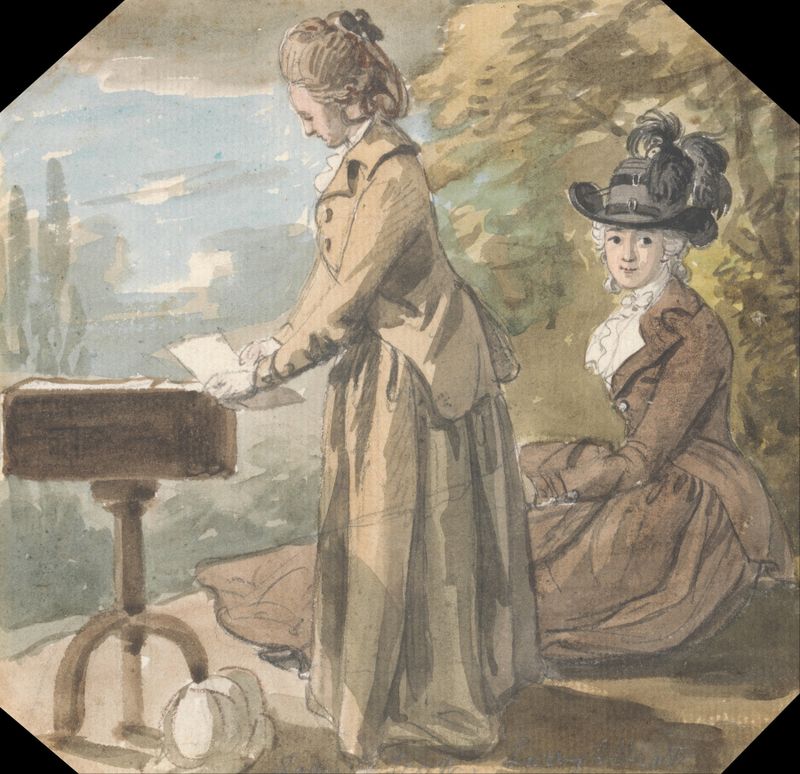 Retrato de Lady Francis Scott y Lady Elliot por Paul Sandby, medio desconocido