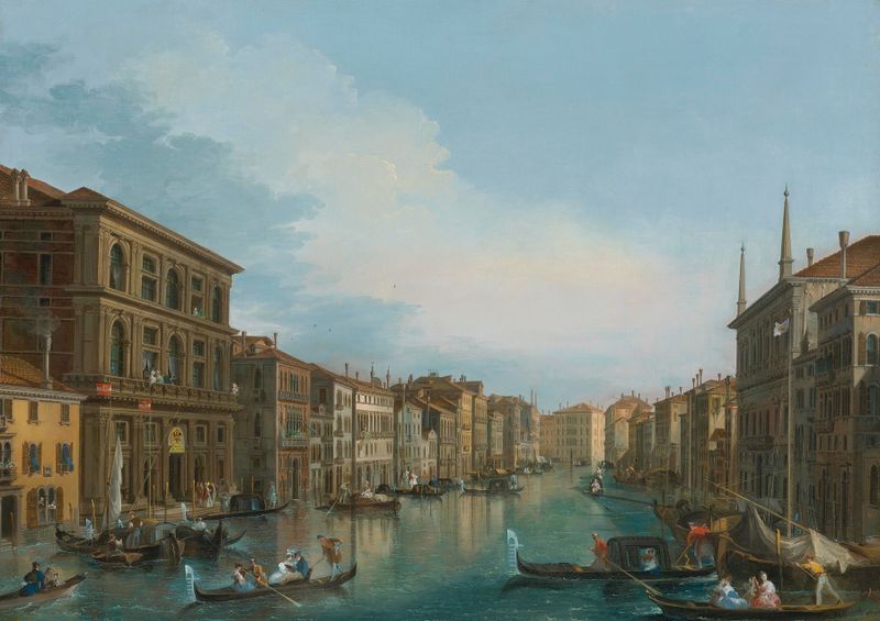 View Of The Grand Canal From The Palazzo Grimani, oil painting by Giuseppe Bernardino Bison