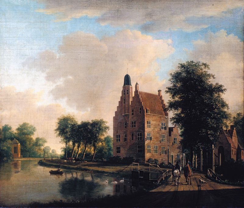 Paisaje de Huis Oudaen, cerca de Breukelen de Christian Zepp, pintura al óleo