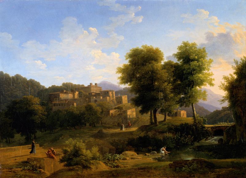 Landscape of Sabine Hills, oil on canvas by Jean-Victor Bertin