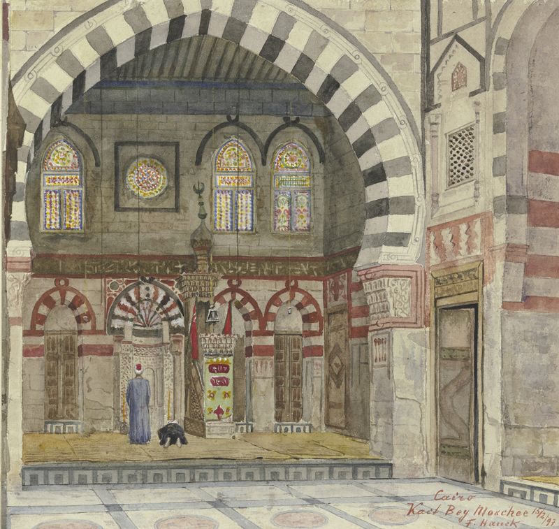 Kait Bey Moschee in Kairo by Fritz Hauck, impressionism, oil painting
