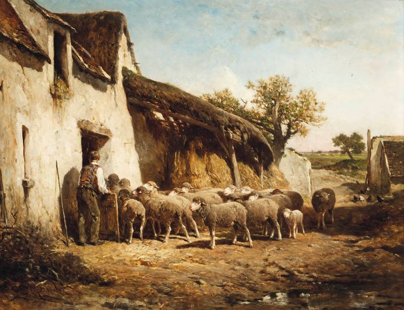 Cena figurativa em suaves tons terrosos de Félix Saturnin Brissot de Warville