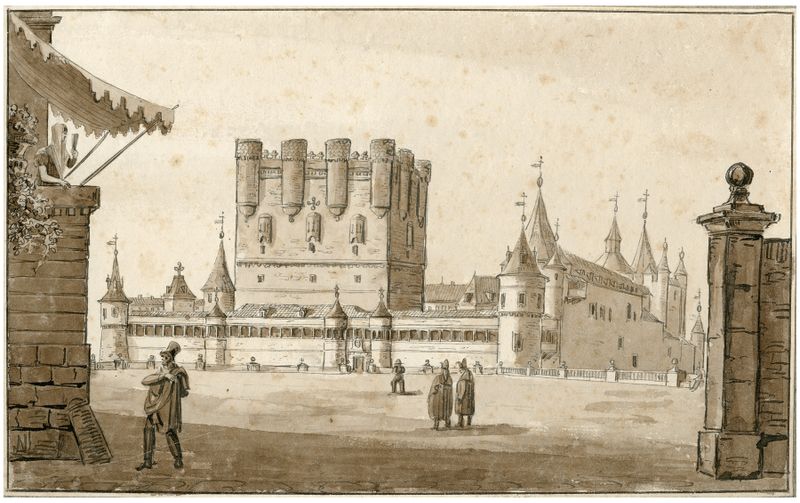 Oil painting of Alcazar in Segovia by Otto Howen
