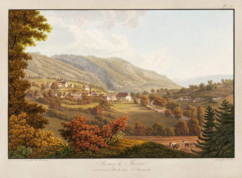 Paisagem com folhagem vibrante e luz, pintura a óleo de Peter Birmann