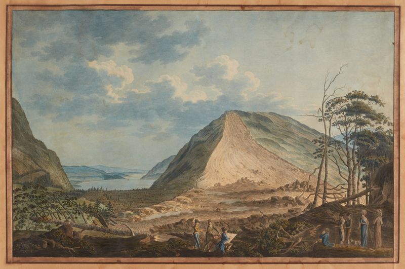Rugged terrain landscape by Johann Jakob Aschmann, medium unknown.