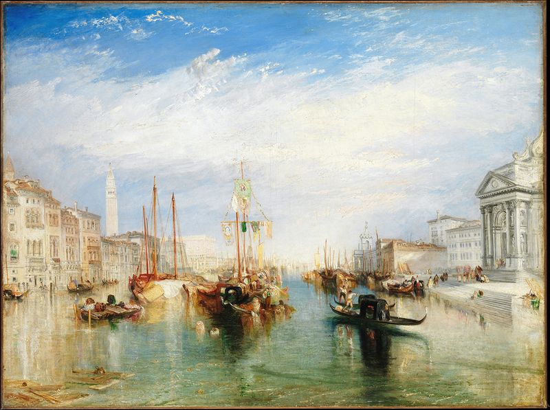 Venice landscape with sunlight reflections, oil painting by Joseph Mallord William Turner