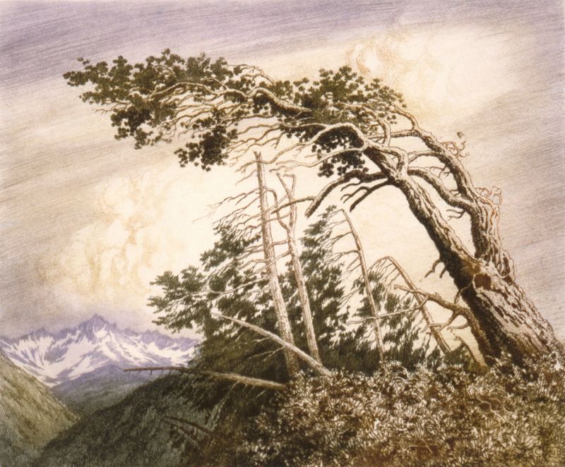Pintura a óleo de George Elbert Burr mostrando uma paisagem vibrante com luz dourada.