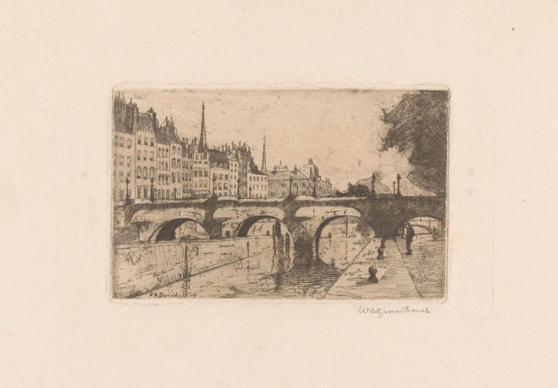 Brug over de Seine in Parijs, óleo sobre lienzo de Willem Adrianus Grondhout