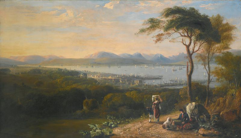 Landscape of Port Glasgow and Greenock on the Firth of Clyde by John Glover, oil painting