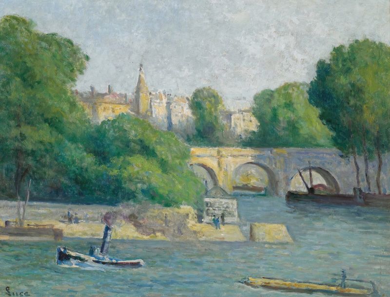 Le Vert Gallant by Maximilien Luce, oil on canvas depicting lush greenery and dappled light.