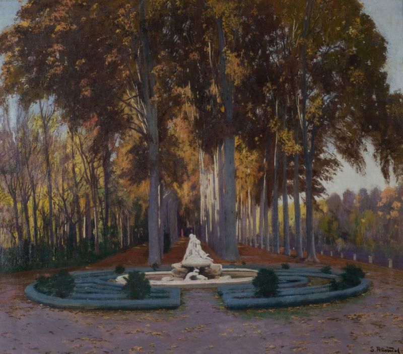 Otoñal by Santiago Rusiñol, oil on canvas depicting an autumn landscape with warm light.