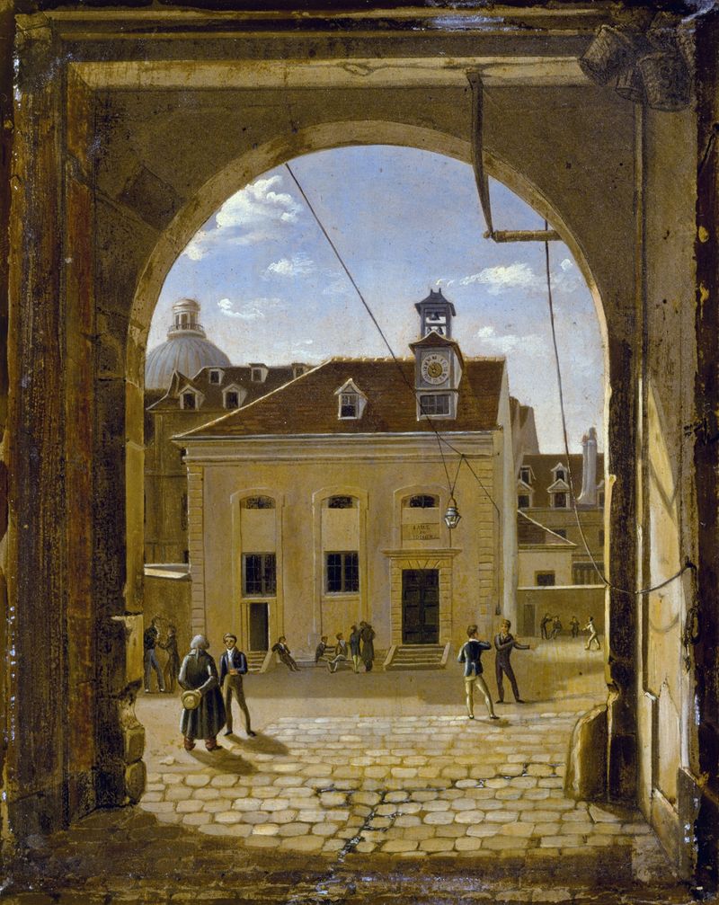 La cour du collège Sainte-Barbe, óleo sobre lienzo de Etienne Bouhot