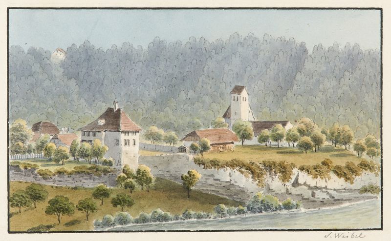 Paisaje de Jakob Samuel Weibel, Romanticismo, que muestra suaves colinas y colores suaves.